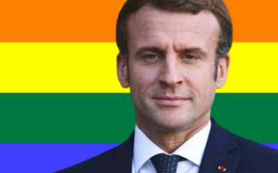 Macron élu du métavers arc-en-ciel
